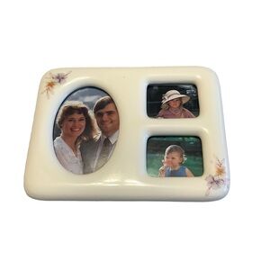 Vintage Fetco Ceramic Collage Frame w/ floral accents 1984 Taiwan